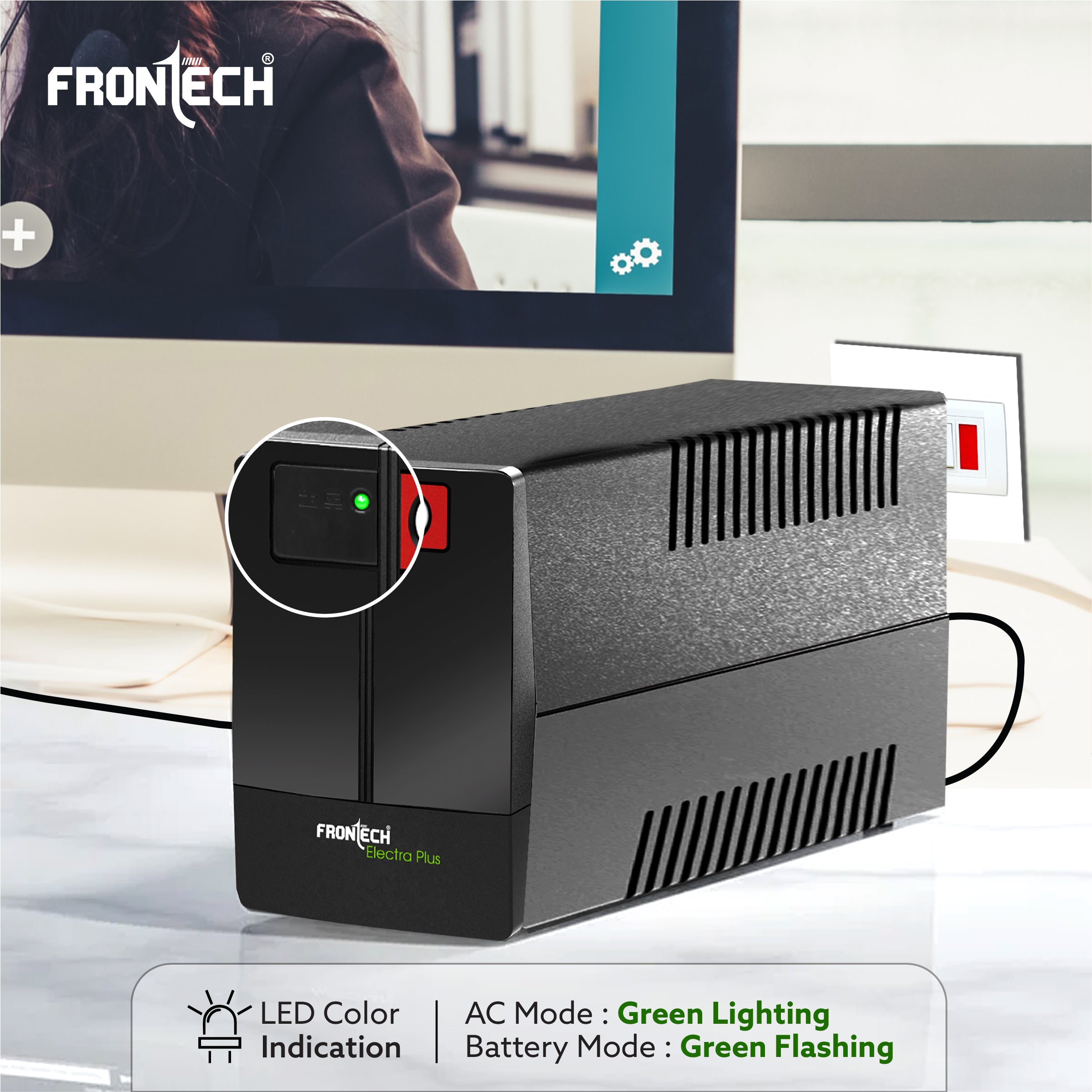Frontech UPS Electra Plus 600VA/360W, Uninterrupted Power Supply System (2564) Frontech UPS Electra Plus 600VA/360W, Uninterrupted Power Supply System (2564)